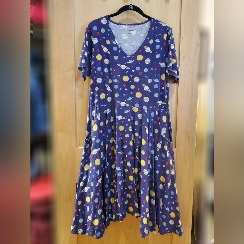 Svaha Planets Purple Twirl Dress L